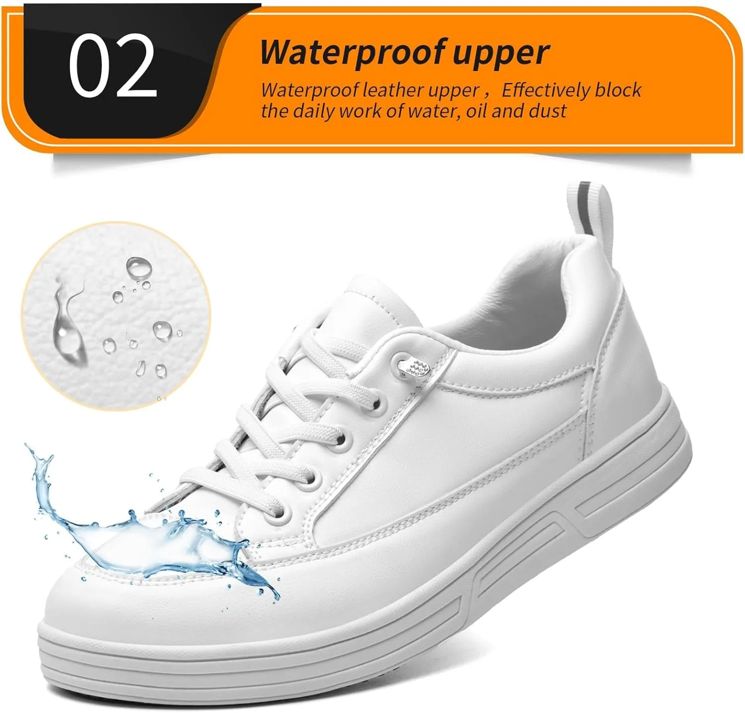 Non-Slip Shoes for Women - Waterproof, Lightweight, Comfortable, Stable, Suitable for Food Service, Nursing, and Crew Work.