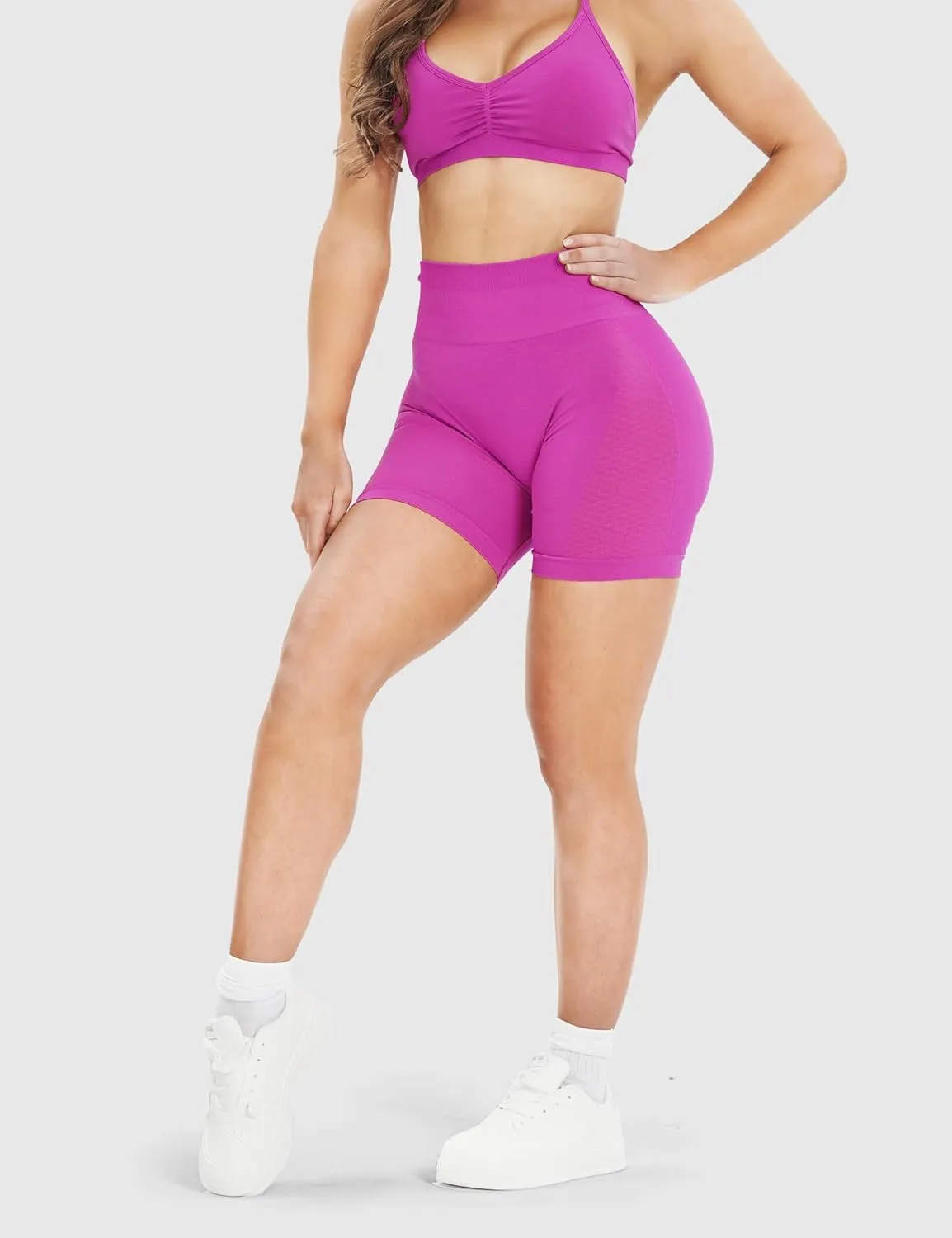 NVS Workout Shorts Women Amplify Contour Seamless Scrunch Shorts Gym Running Fitness Yoga Booty Bike Shorts