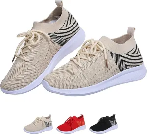 Optigard Women's Casual Lace Up Sneakers Mesh Breathable Daily Walking Shoes, Lightweight & Comfort Memory Foam Gym Wide Width Running Shoes