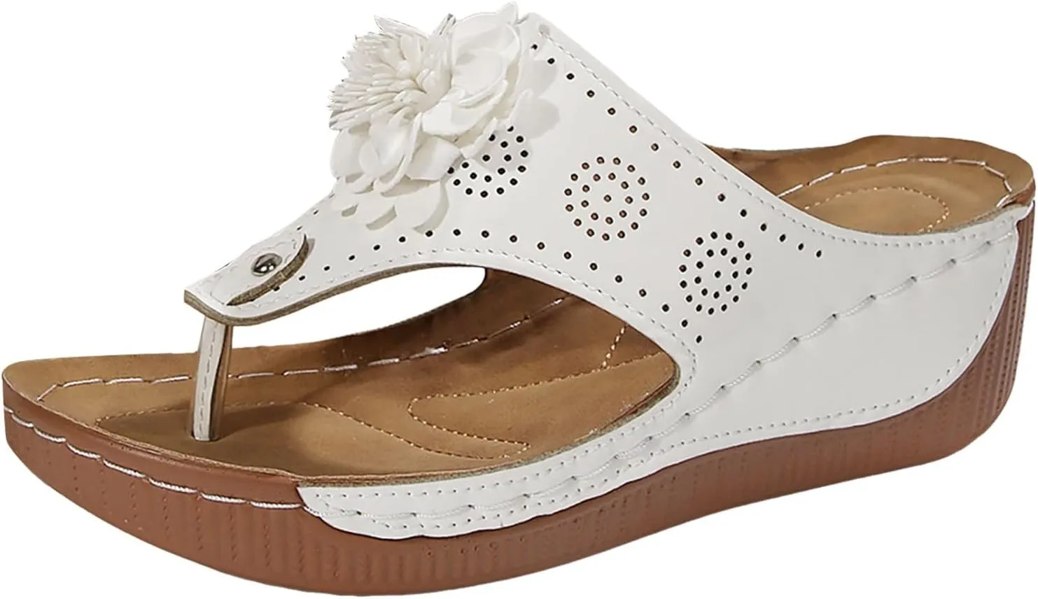 Orthopedic Platform Wedge Sandals for Women Summer Dressy 2025,Low Wedges Sandal Retro Bohemian Floral Breathable Slip On Orthopedic Arch Support Slides