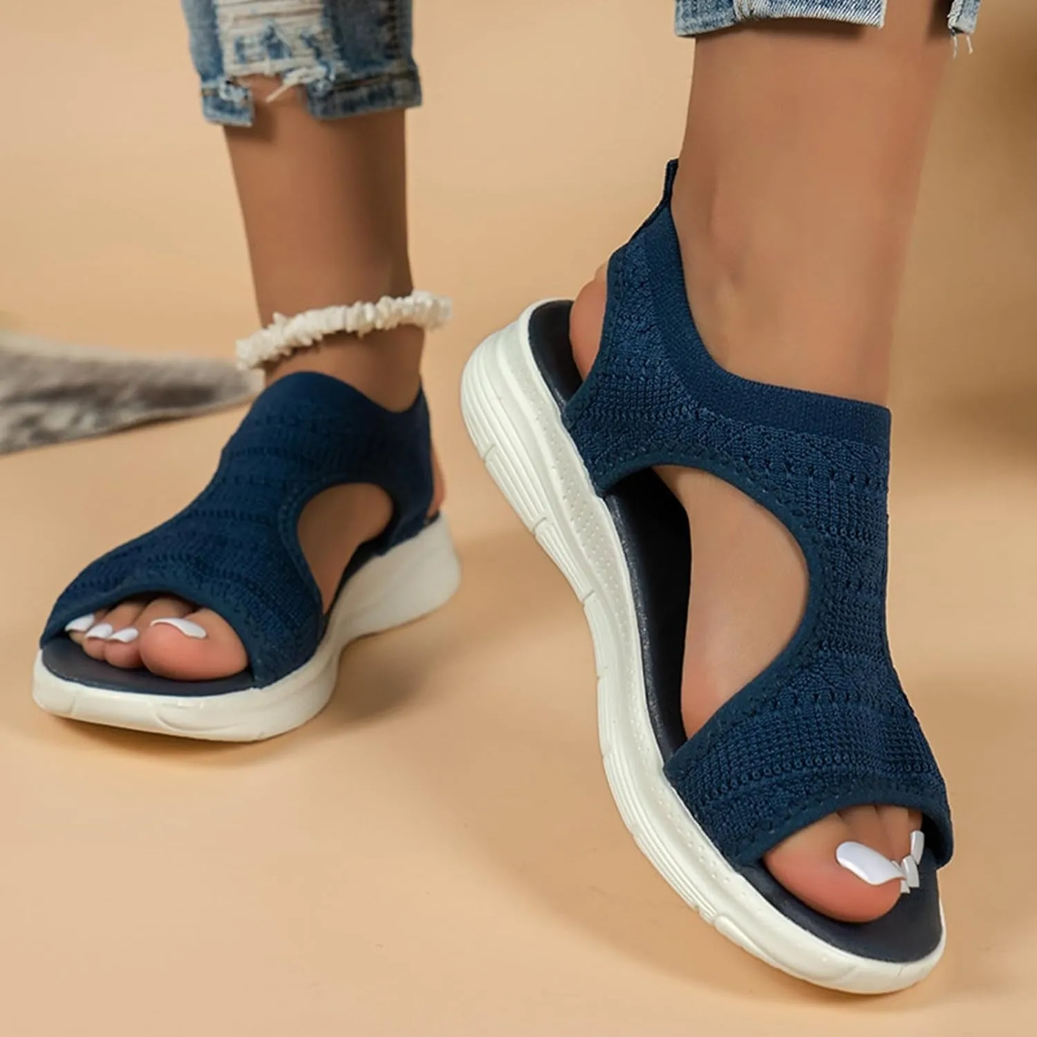 Orthopedic Sandals for Women Comfort Walking Tennis Shoes Fasciitis Sport Athletic Sneakers Soft Mat Diabetic Sandals
