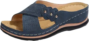 Orthopedic Sandals for Women Comfortable Dressy Wedge Spring Shoes Summer Vacation Arch Support Orthotic Open Toe Wedges 2025 Platform Sandal Fashion Slip On Flip Flops Casual Beach