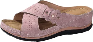 Orthopedic Sandals for Women Comfortable Dressy Wedge Spring Shoes Summer Vacation Arch Support Orthotic Open Toe Wedges 2025 Platform Sandal Fashion Slip On Flip Flops Casual Beach