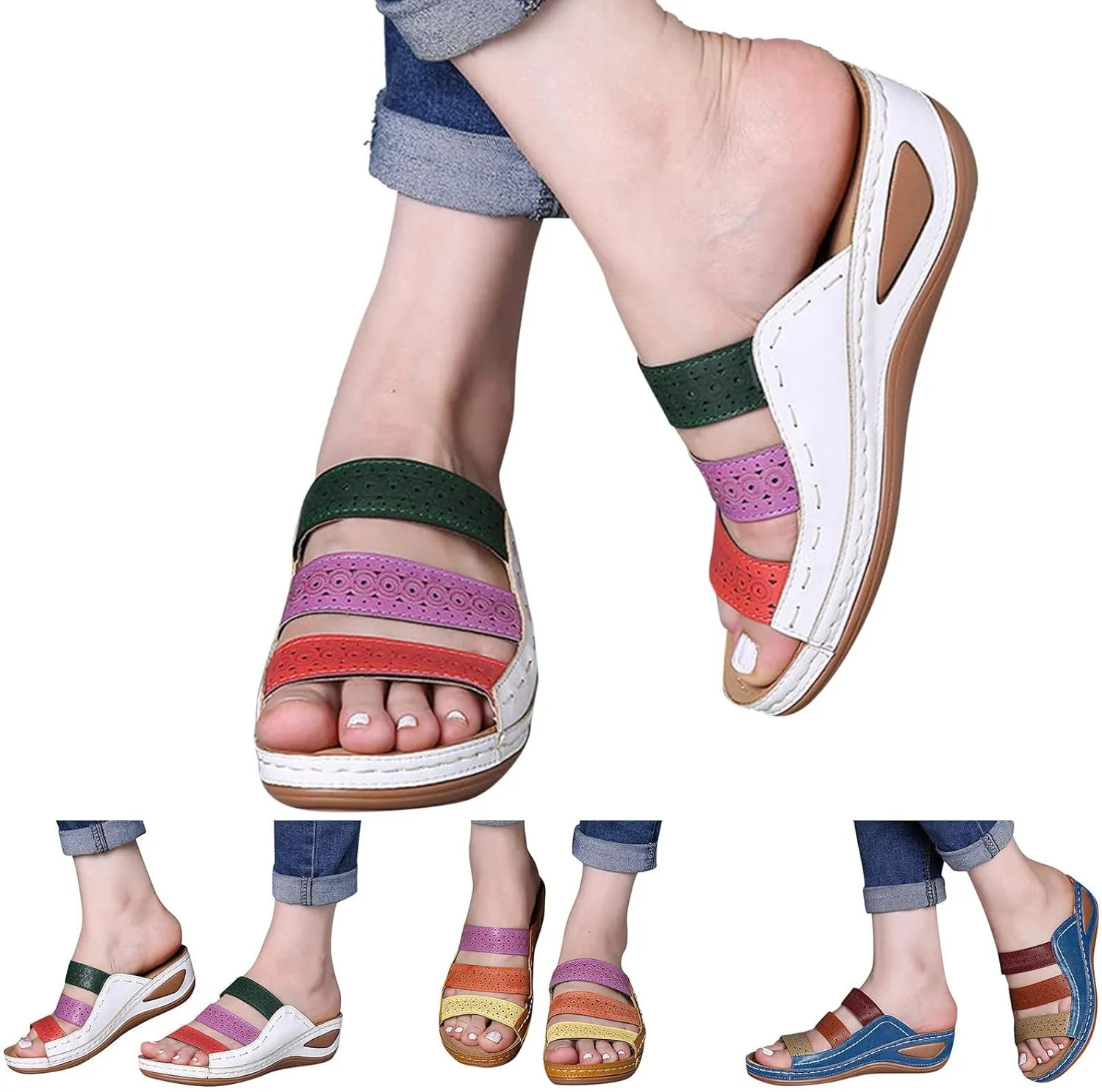 Orthopedic Sandals for Women Orthotic Wedge Sandals Summer Dressy Open Toe Platform Sandals Comfortable Casual Slippers2