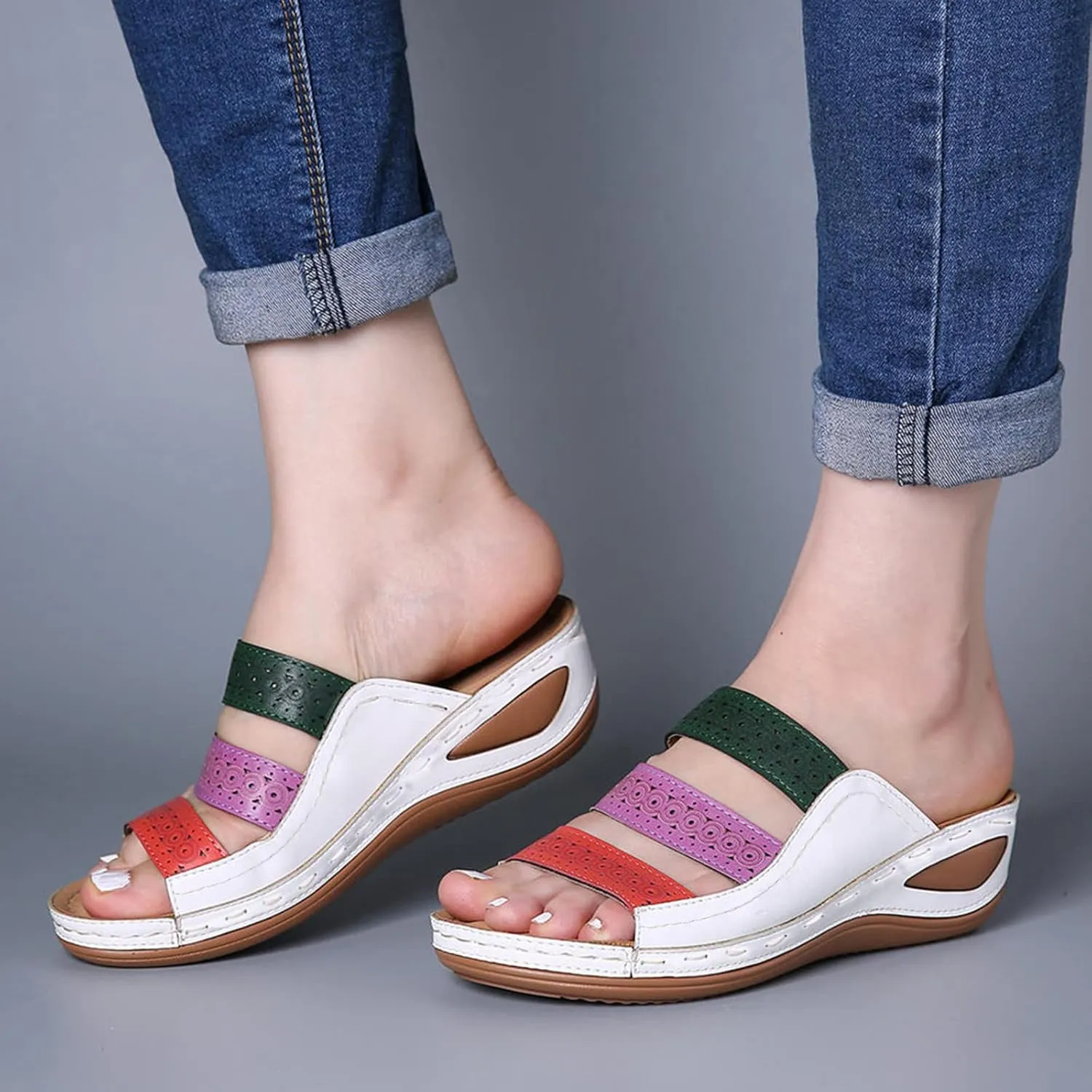 Orthopedic Sandals for Women Orthotic Wedge Sandals Summer Dressy Open Toe Platform Sandals Comfortable Casual Slippers2