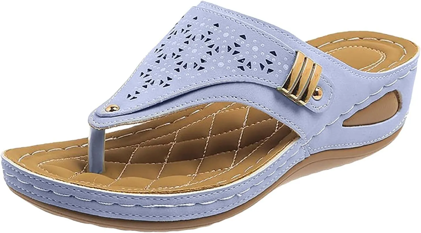Orthopedic Sandals for Women Women Summer Dressy Comfortable Sandals Arch Support Wedge Flip Flops Casual Beach Slippers