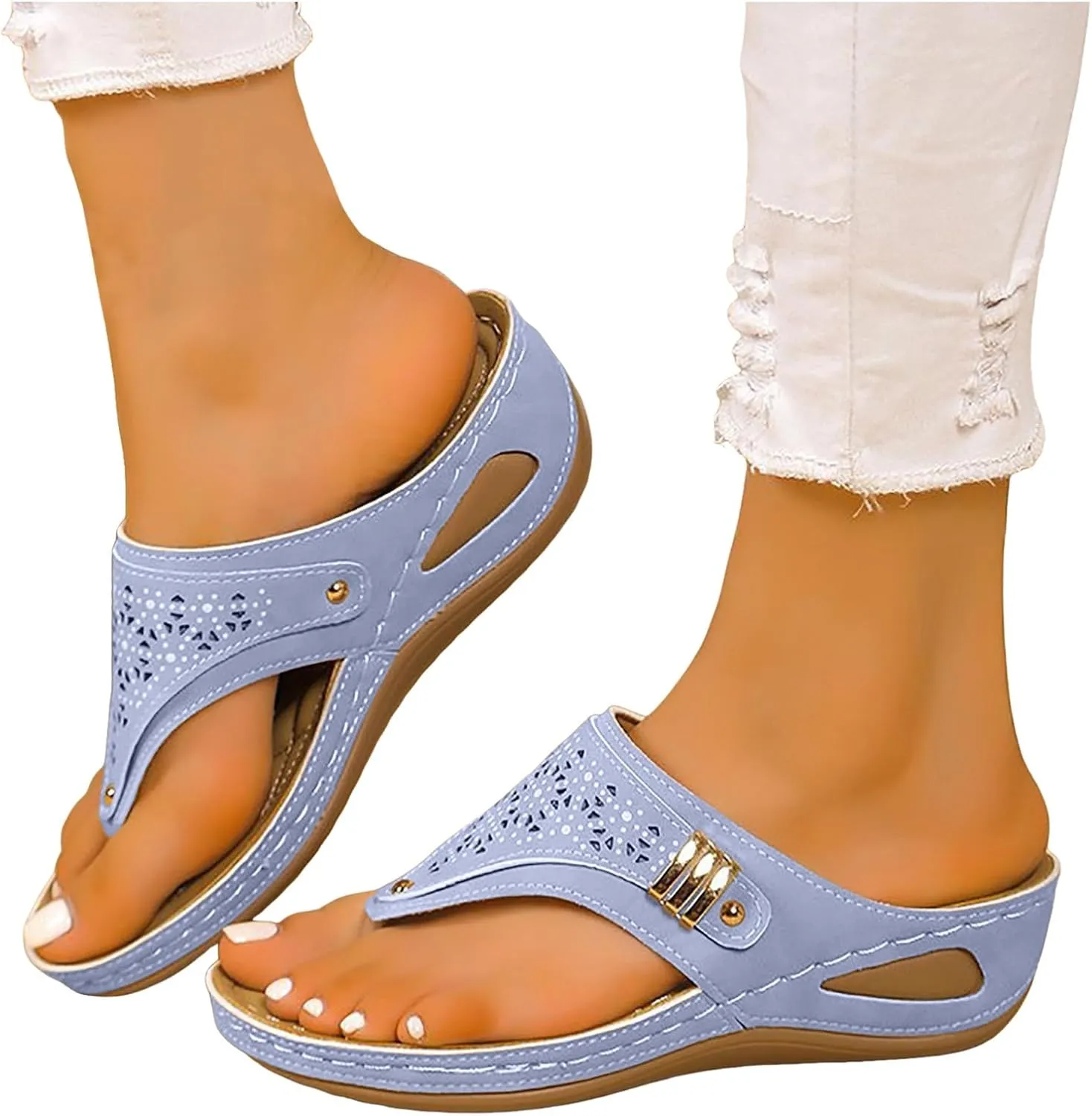 Orthopedic Sandals for Women Women Summer Dressy Comfortable Sandals Arch Support Wedge Flip Flops Casual Beach Slippers