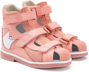 Orthopedic Shoes for Children with Flat Foot Corrective Insoles,Summer High-Top Pink Sandals for Toddlers and Kids First Walking Shoes