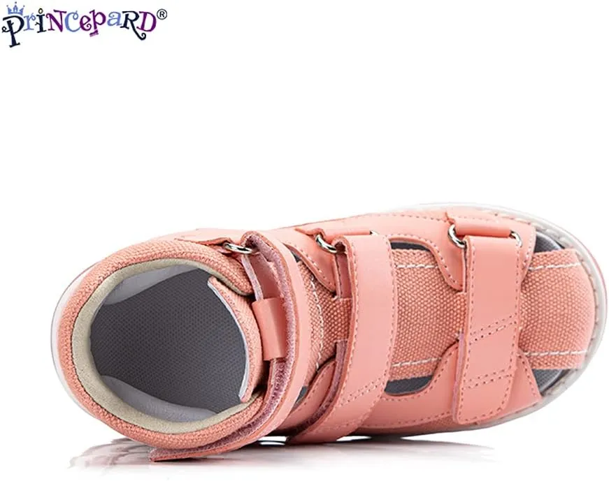 Orthopedic Shoes for Children with Flat Foot Corrective Insoles,Summer High-Top Pink Sandals for Toddlers and Kids First Walking Shoes