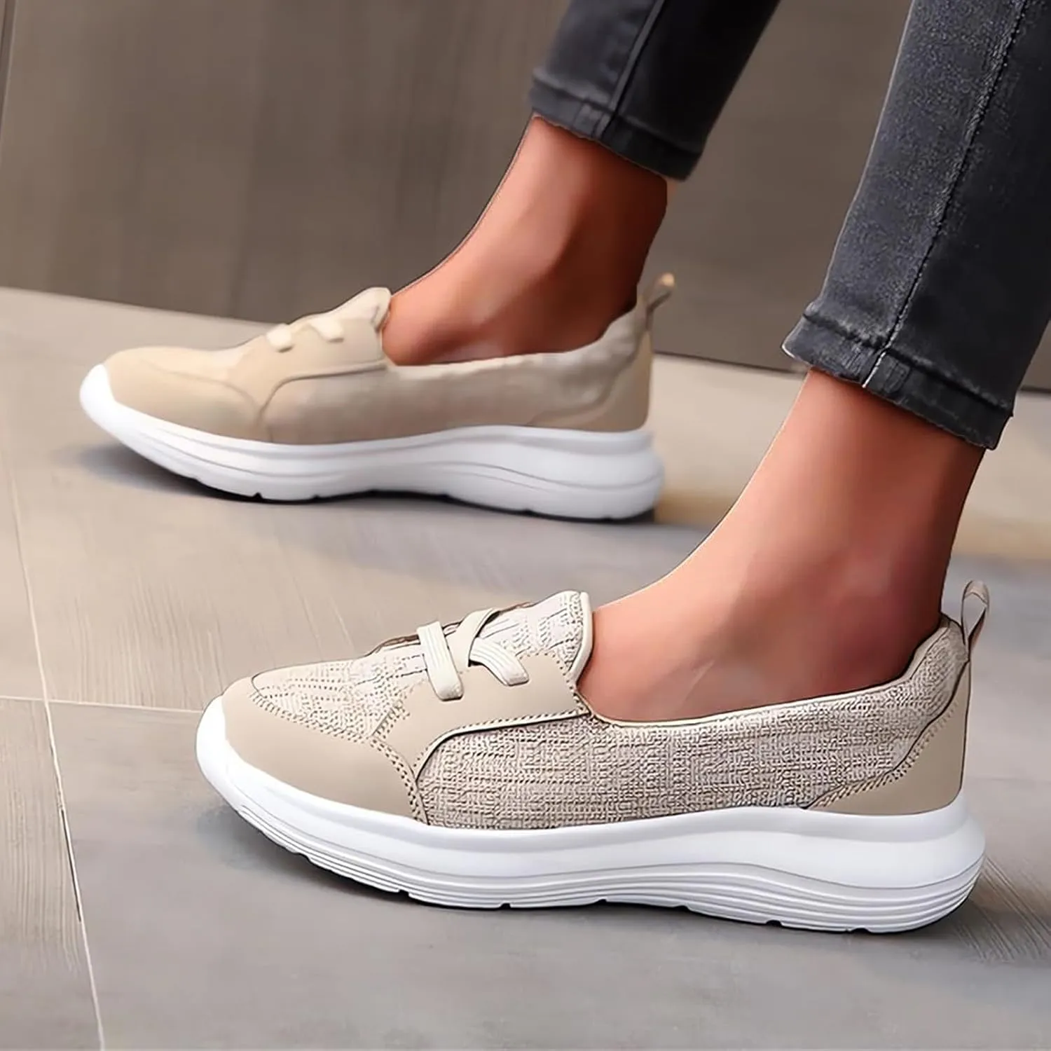 Orthopedic Shoes for Women Breathable Soft Casual Arch Support Non-Slip Shoes Summer Comfy Low Top Walking Sneakers