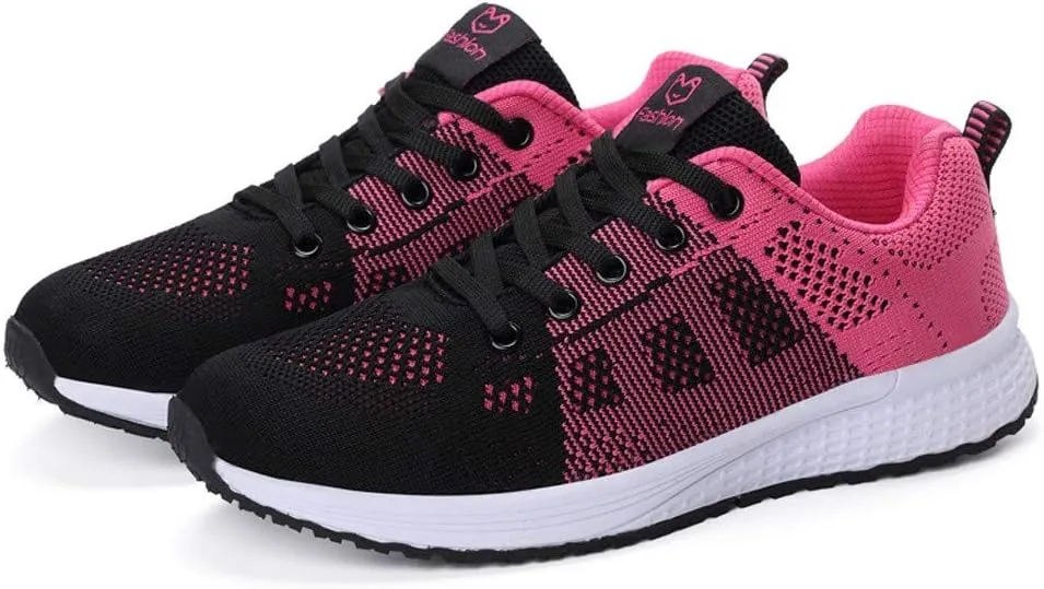 Orthopedic Tennis Shoes for Women Mesh Lace-Up Casual Sneakers Comfortable Non Slip Cushion Sneakers Wide Width Running Shoes