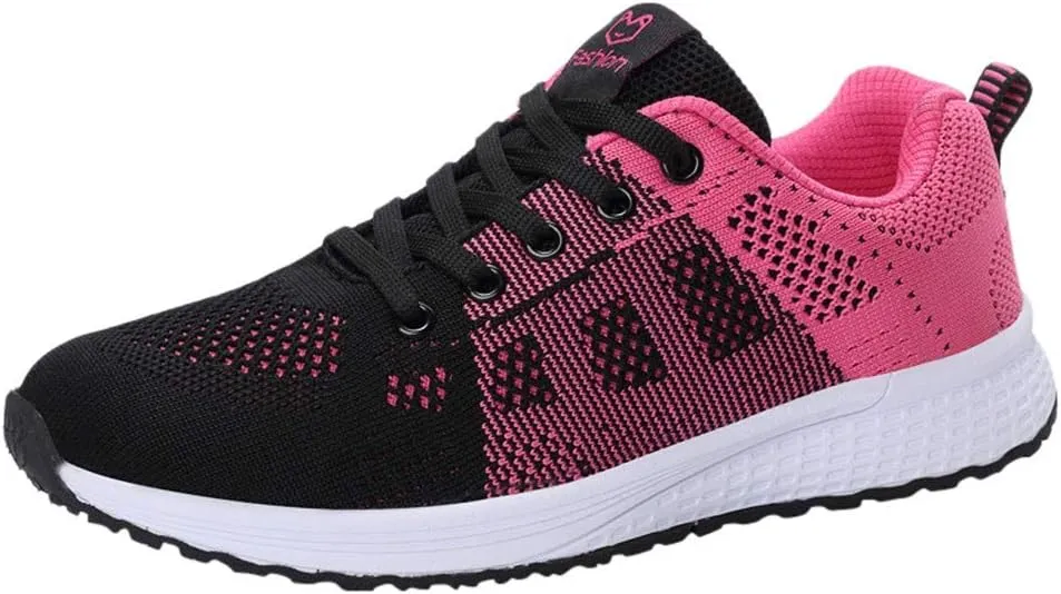 Orthopedic Tennis Shoes for Women Mesh Lace-Up Casual Sneakers Comfortable Non Slip Cushion Sneakers Wide Width Running Shoes