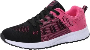 Orthopedic Tennis Shoes for Women Mesh Lace-Up Casual Sneakers Comfortable Non Slip Cushion Sneakers Wide Width Running Shoes