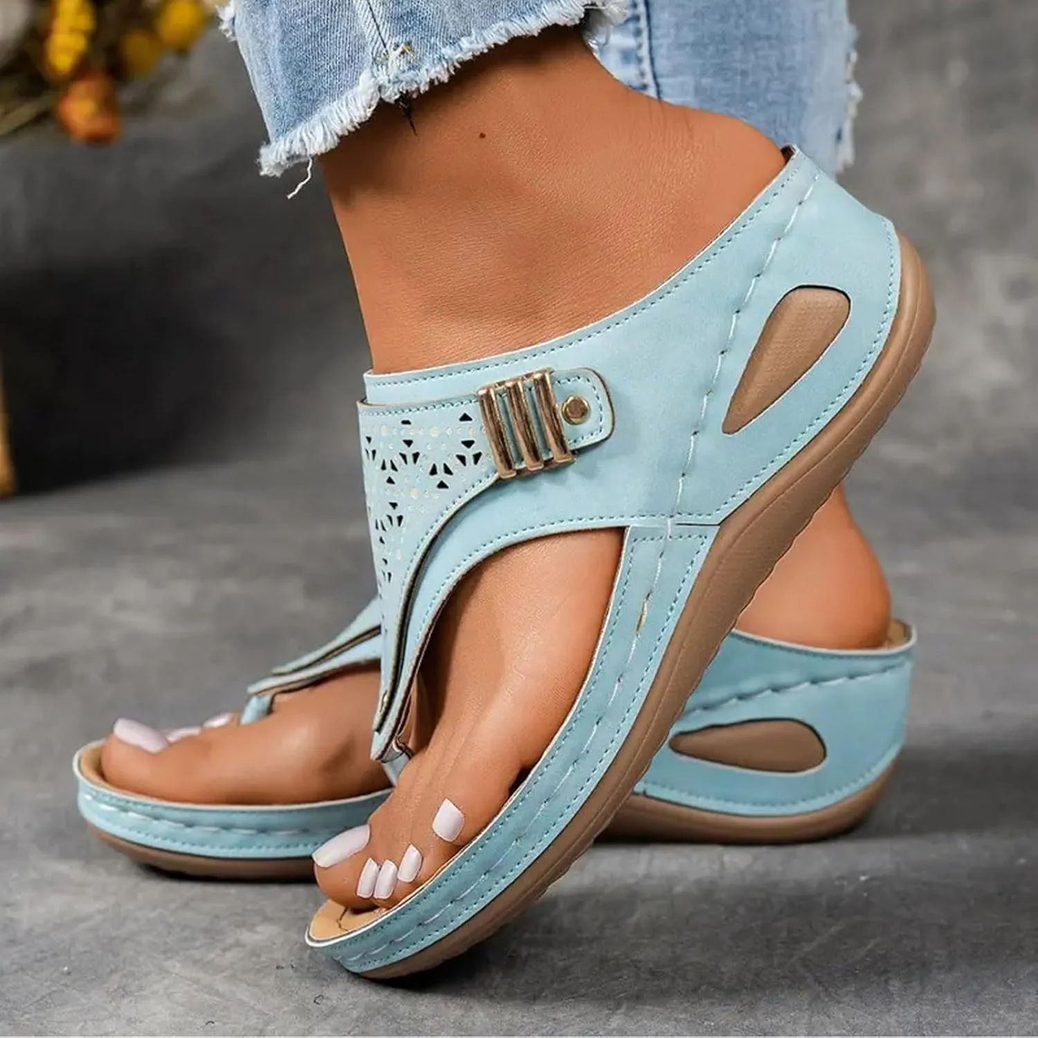 Orthopedic Wedge Sandals for Women 2025 Dressy Summer Comfortable Sandals Arch Support Wedges Non Slip Flip Flops