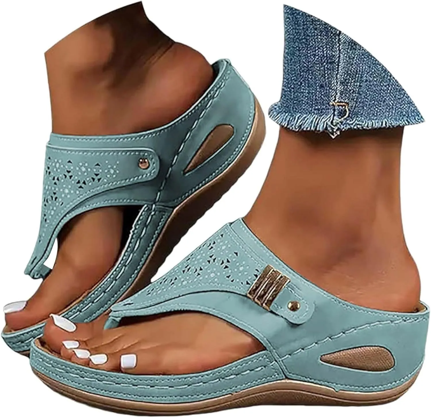Orthopedic Wedge Sandals for Women 2025 Dressy Summer Comfortable Sandals Arch Support Wedges Non Slip Flip Flops