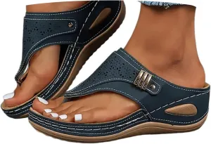 Orthopedic Wedge Sandals for Women 2025 Dressy,Womens Summer Sandals Comfortable Sandal Trendy Arch Support Wedge Flip Flops Breathable Beach Shoes,