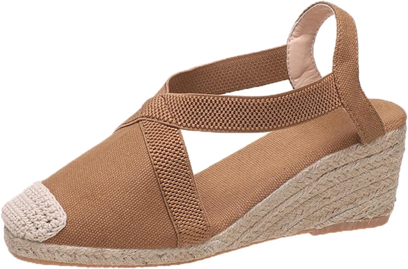 Orthopedic Wedge Sandals for Women Comfortable Closed Toe Slides Sandal Crisscross Elastic Ankle Strap Platform Sandals for Summer and Daily Wear
