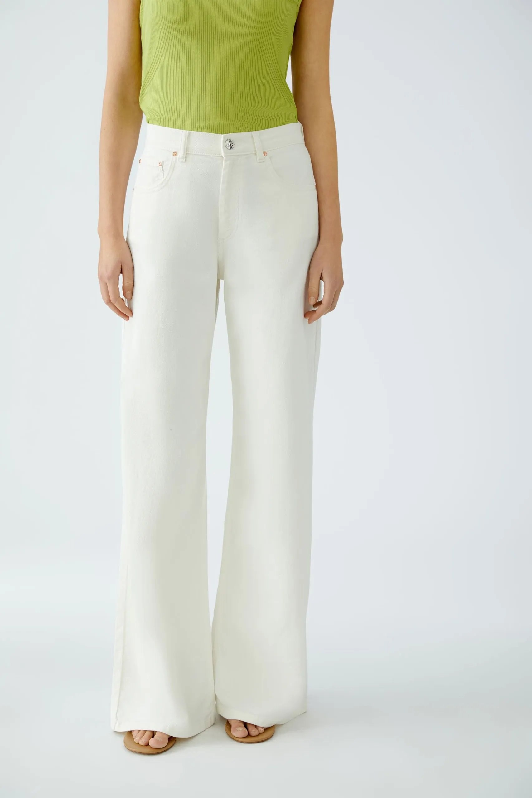 Oui Wide Leg Jeans Champagne