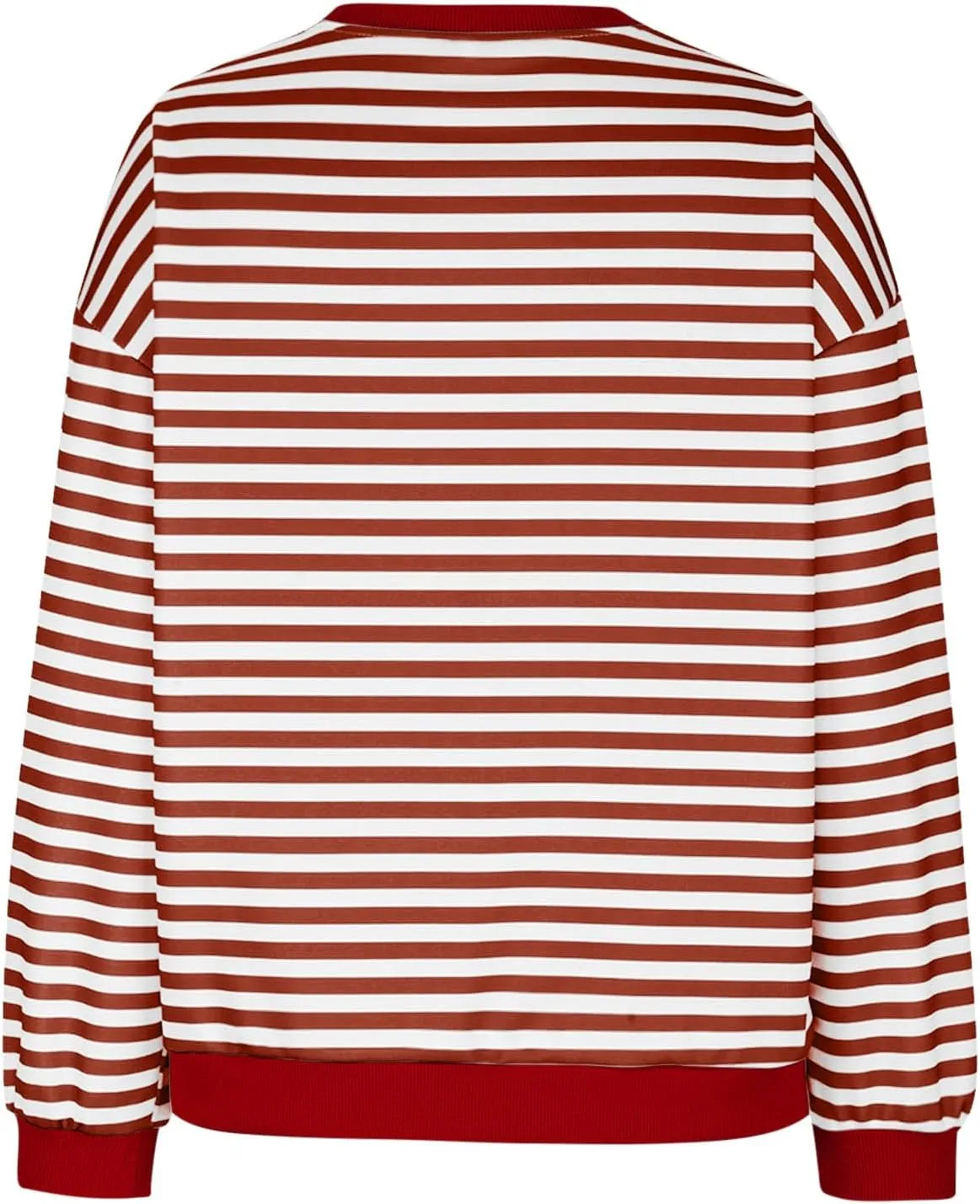 Oversized Sweatshirt Shirts for Women 2024 Fall Long Sleeve Crewneck Pullover Tops Causal Loose Striped Blouse