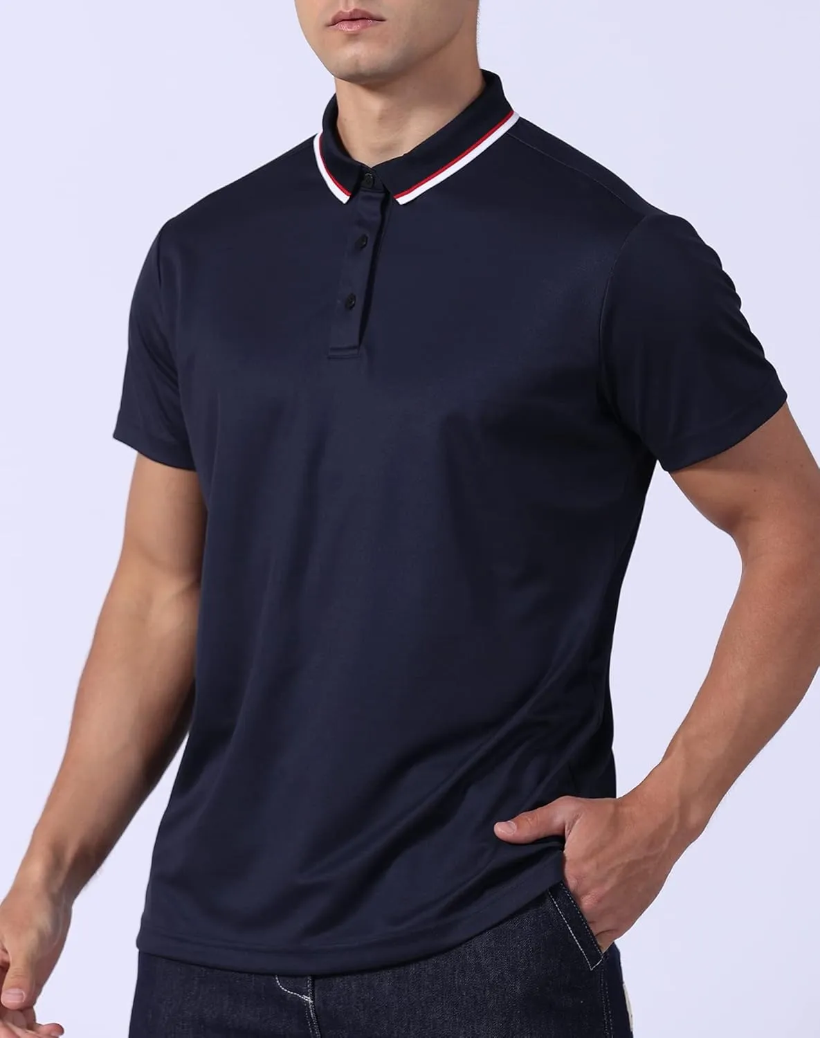 OYGSieg 5 Pack Mens Polo Shirt Short Sleeve Tactical Shirts Quick Dry Performance Golf Shirt Pique Jersey Outdoor Shirt