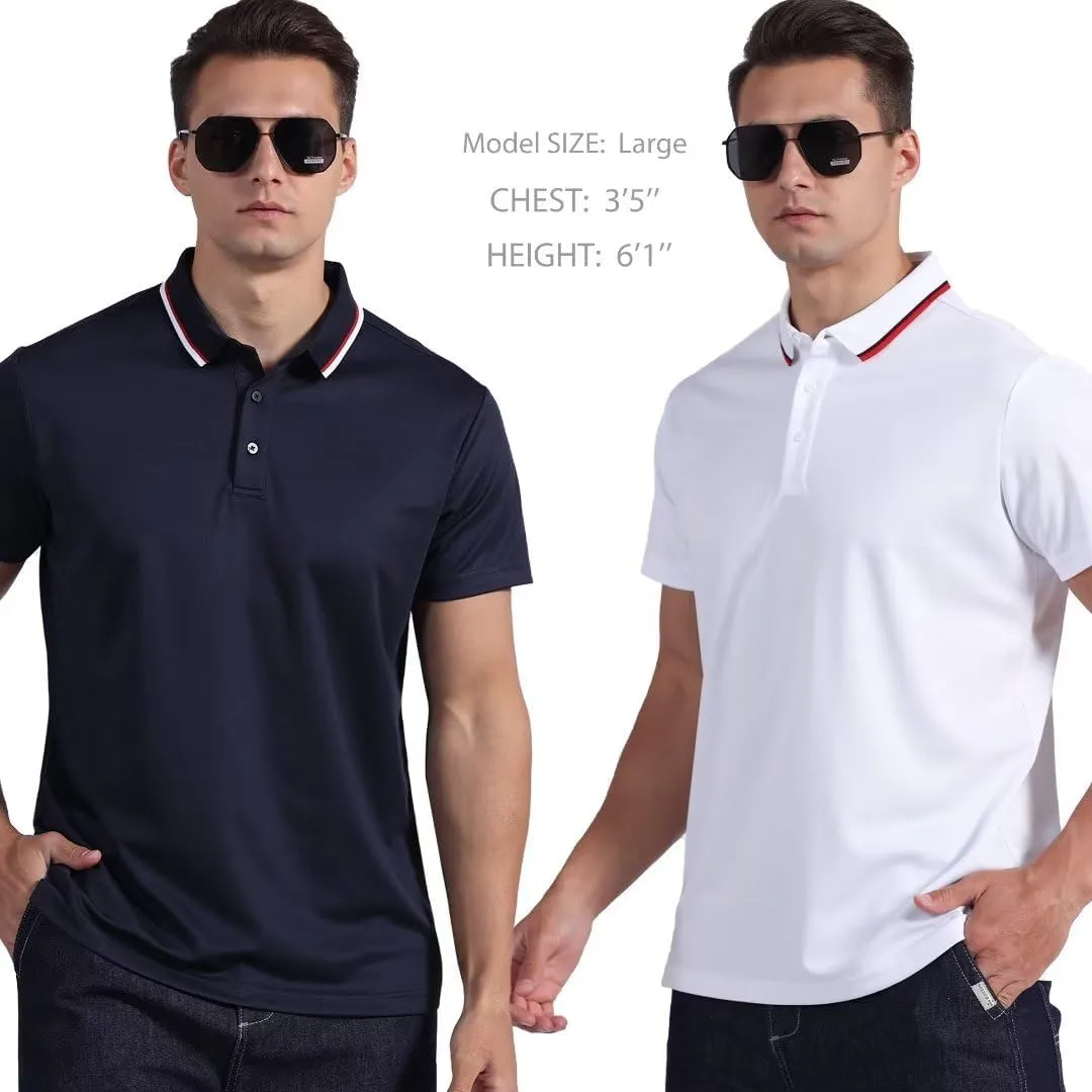 OYGSieg 5 Pack Mens Polo Shirt Short Sleeve Tactical Shirts Quick Dry Performance Golf Shirt Pique Jersey Outdoor Shirt
