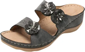 peqiut Casual Sandals Women Flat Orthopedic Sandals for Women Slip On Slippers Comfortable Crystal Beach Sandals