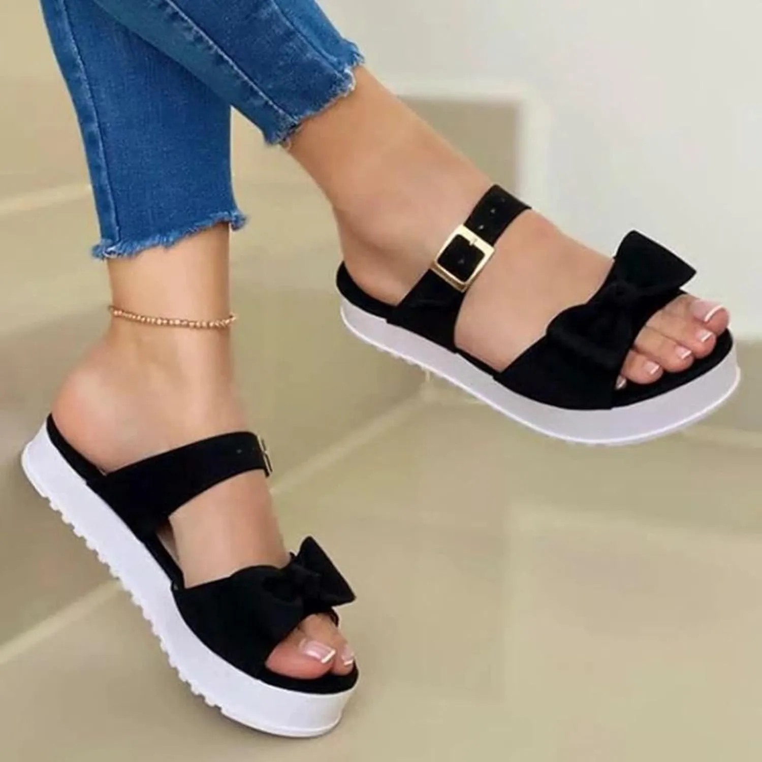 peqiut Sandals Women Retro Flip Flops Casual Orthopedic Sandals for Women Fashion Slides Womens Sandals Comfortable