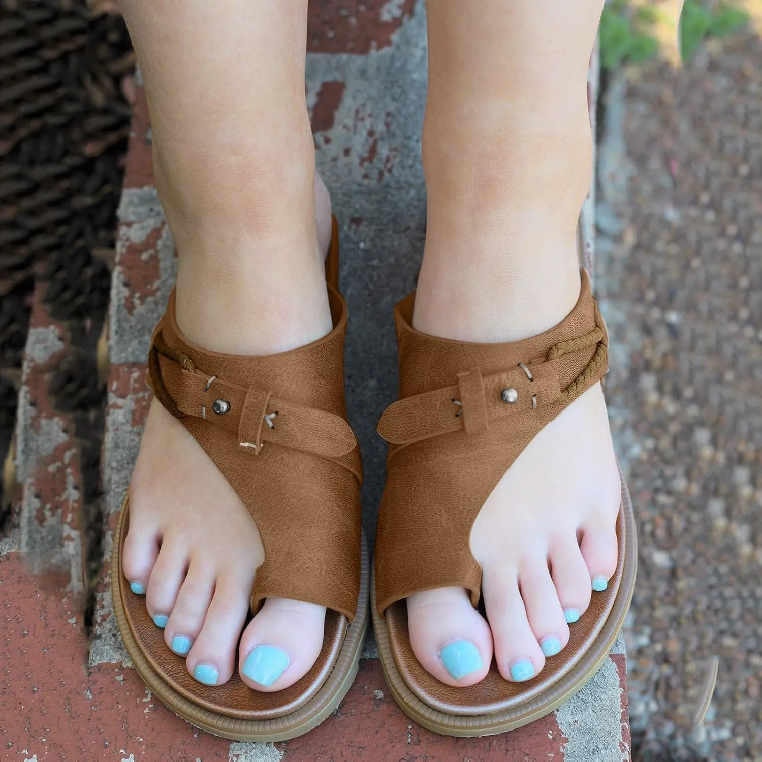 peqiut Sandals Women Retro Flip Flops Casual Orthopedic Sandals for Women Fashion Slides Womens Sandals Comfortable