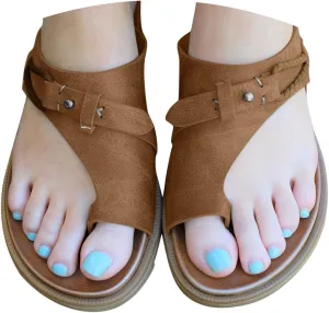 peqiut Sandals Women Retro Flip Flops Casual Orthopedic Sandals for Women Fashion Slides Womens Sandals Comfortable