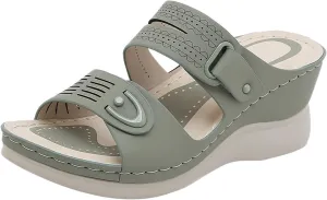 peqiut Women's Sandal Dressy Summer Wedge Orthopedic Sandals for Women Comfortable Outdoor Strap Boho Sandals Casual Slides