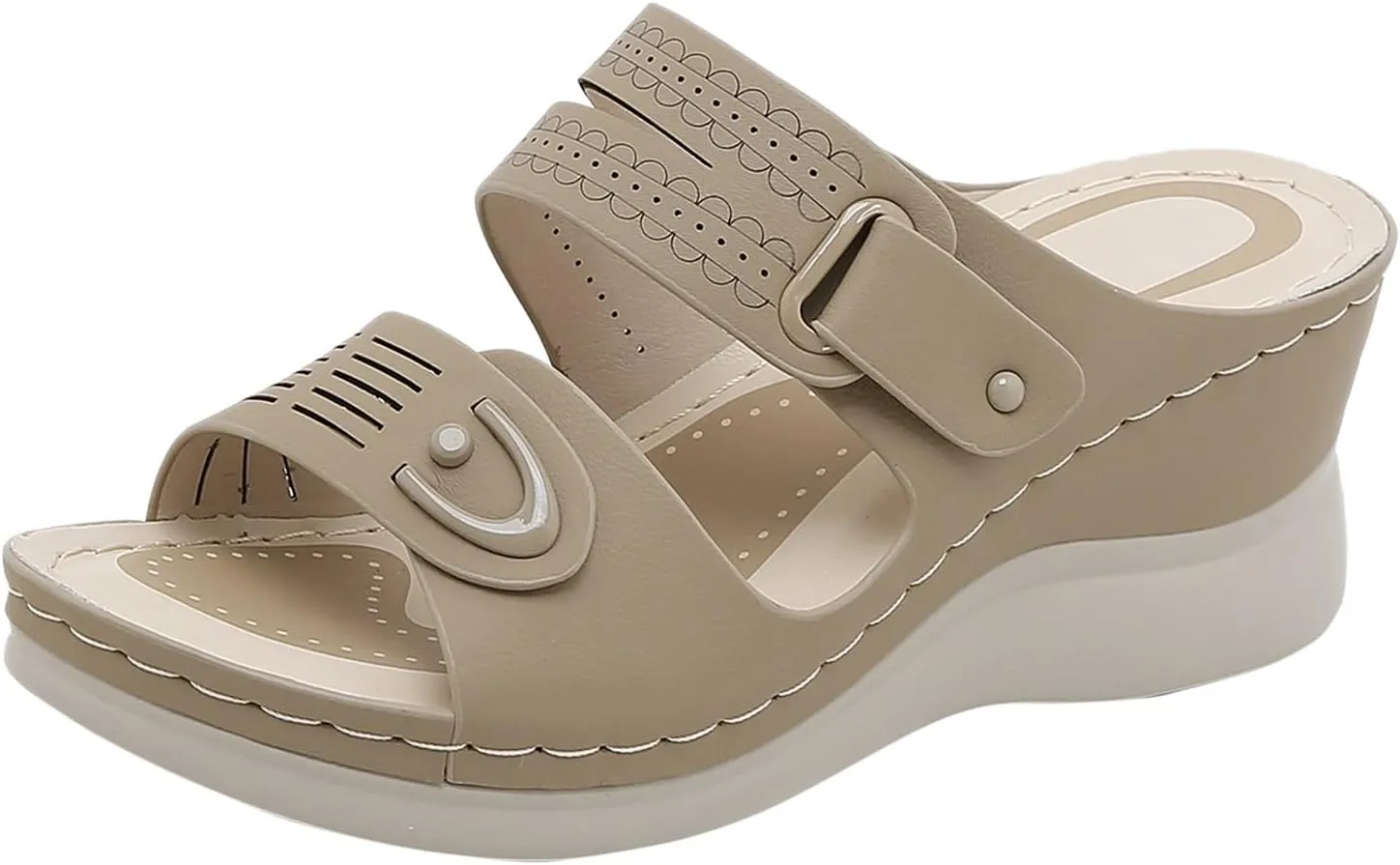 peqiut Women's Sandal Dressy Summer Wedge Orthopedic Sandals for Women Comfortable Outdoor Strap Boho Sandals Casual Slides
