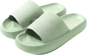 Pillow Slippers for Women and Men, Cloud Slides Shower Sandals House Shoes, Lightweight, Thick Sole, Non-Slip, Easy to Clean Comfy Cushioned Sole Soft Pool Shoes Non Slip Summer Outdoor Beach