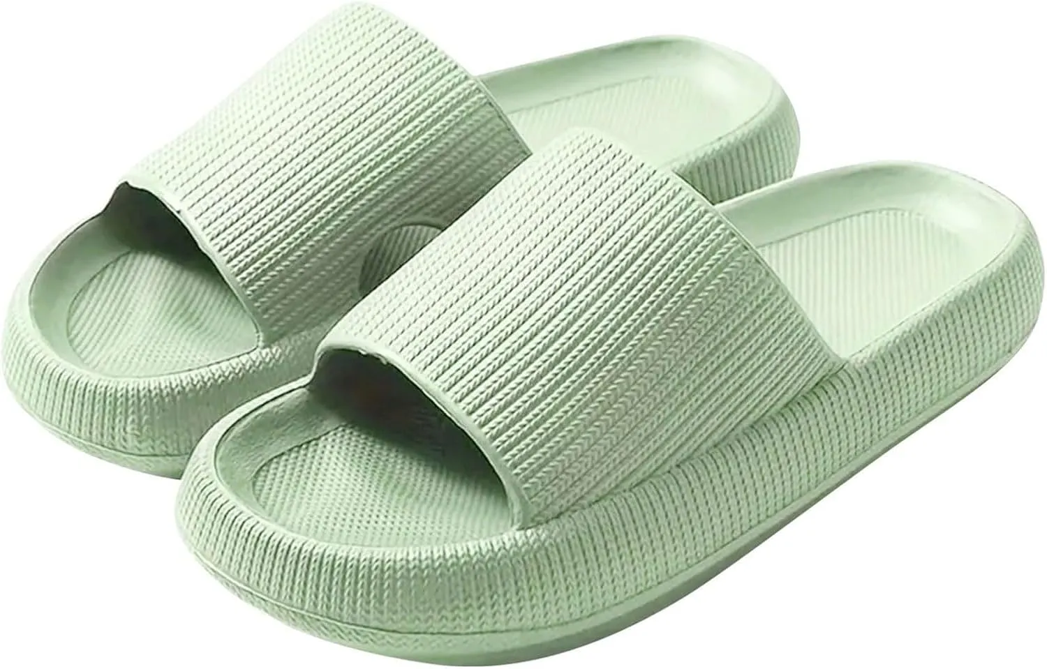 Pillow Slippers for Women and Men, Cloud Slides Shower Sandals House Shoes, Lightweight, Thick Sole, Non-Slip, Easy to Clean Comfy Cushioned Sole Soft Pool Shoes Non Slip Summer Outdoor Beach