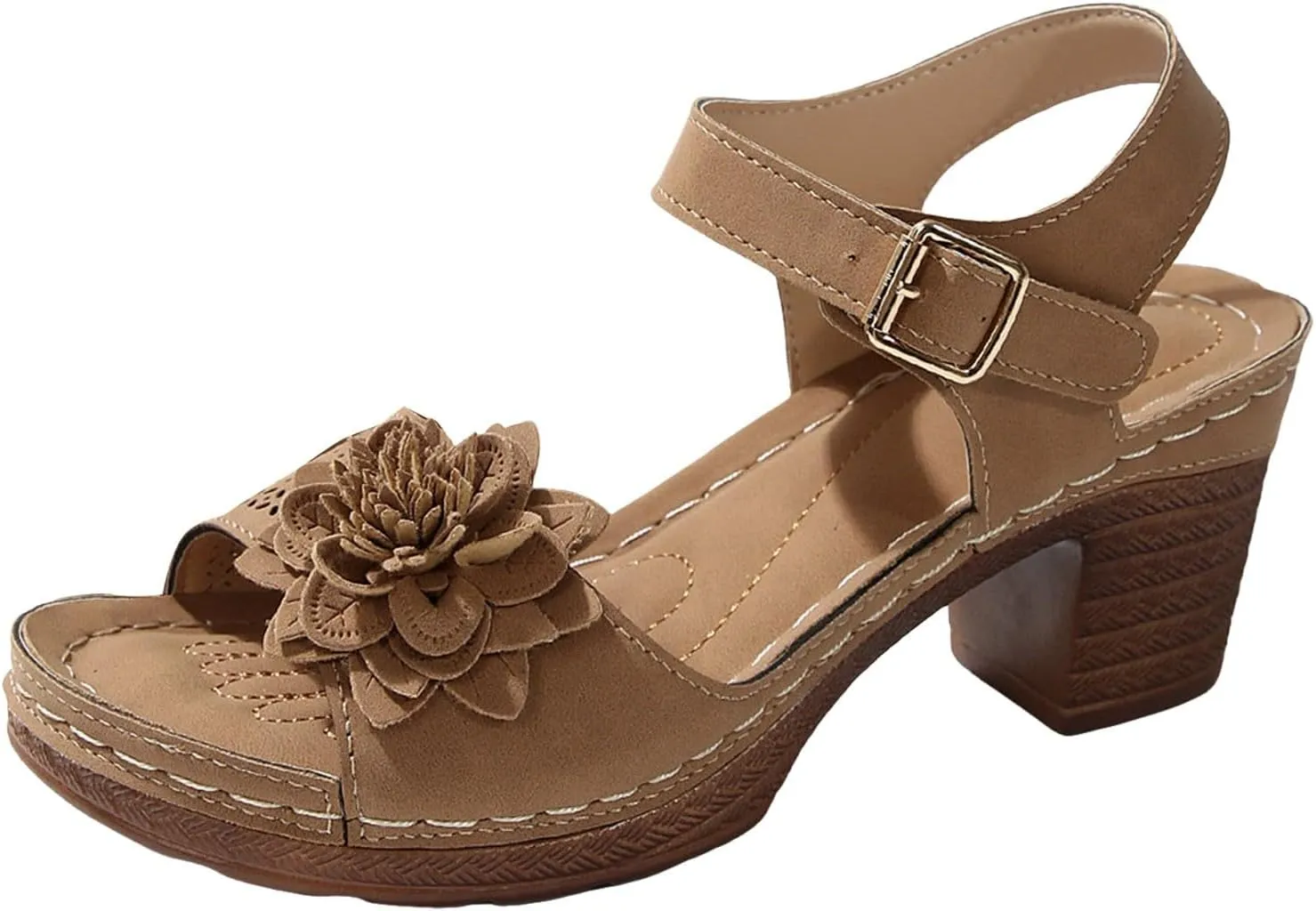 Platform Wedge Sandals for Women Dressy Summer 2025 Ankle Strap Wedges Casual Hollow Out Open Toe Low Heel Comfortable Sandal Office Breathable Dress Shoes