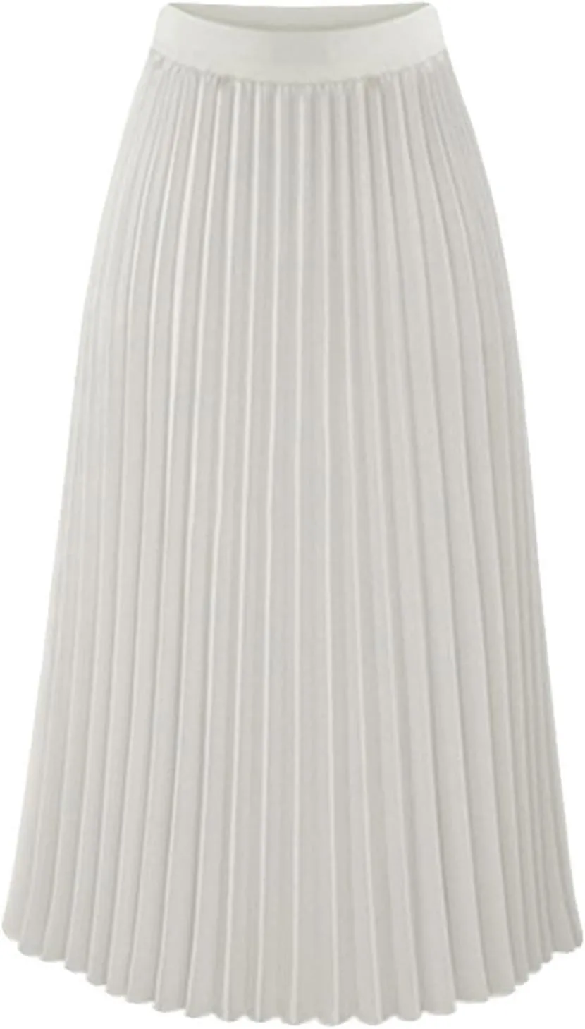 Pleated Skirts for Women Tiered Maxi Long Skirt Dress Casual High Waisted Skirt Boho Flowy Swing Fashion Skirts