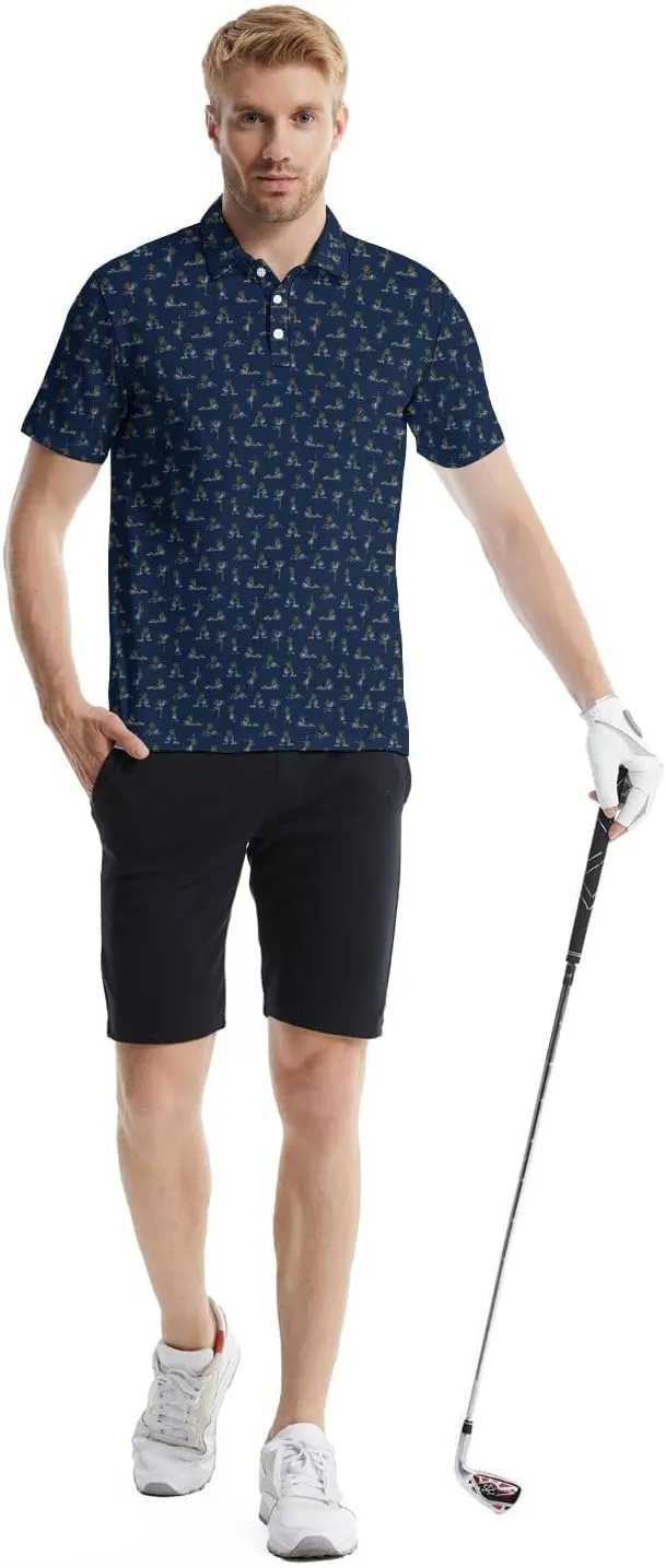 Polo Shirts for Men Moisture Wicking Mens Polo Shirts Patriotic Shirts for Men
