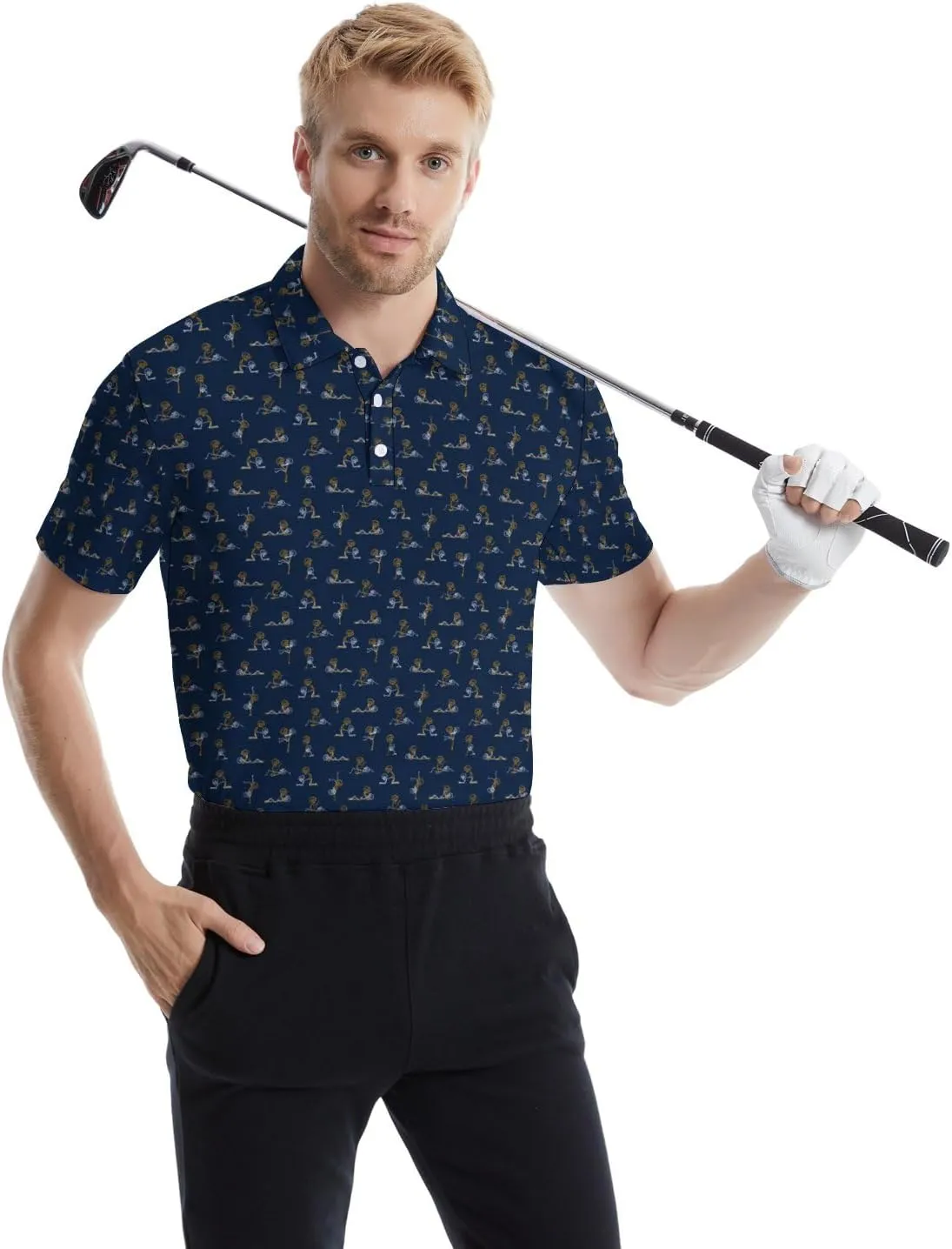 Polo Shirts for Men Moisture Wicking Mens Polo Shirts Patriotic Shirts for Men