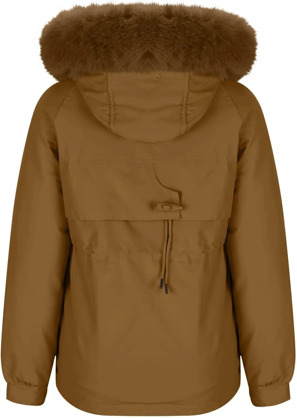 Puffer Jacket Womens Winter Warm Down Coats Casual Thicken Parkas Zip Up Fleece Down Jackets Drawstring Waist Outwear