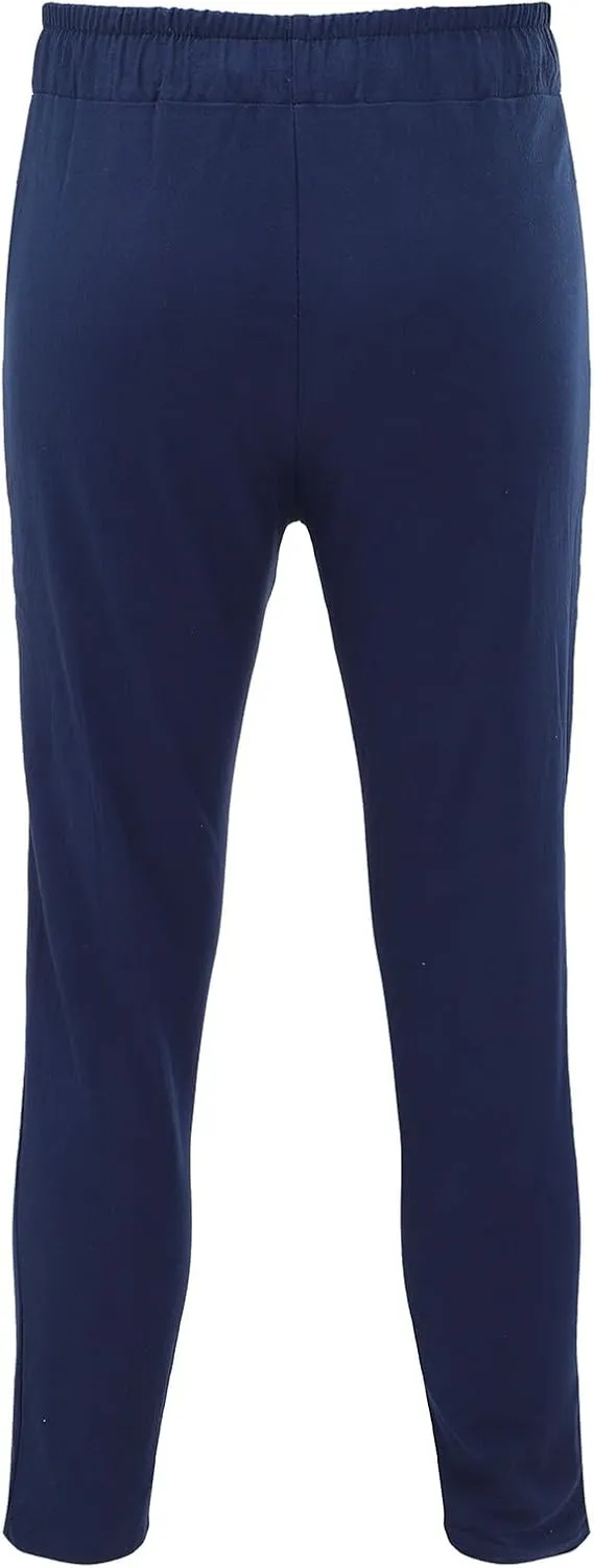 QWENTMTNTY Men's Elastic Waist Linen Pants Casual Relaxed Fit Loose Lightweight Pants Comfort Yoga Beach Drawstring Trousers