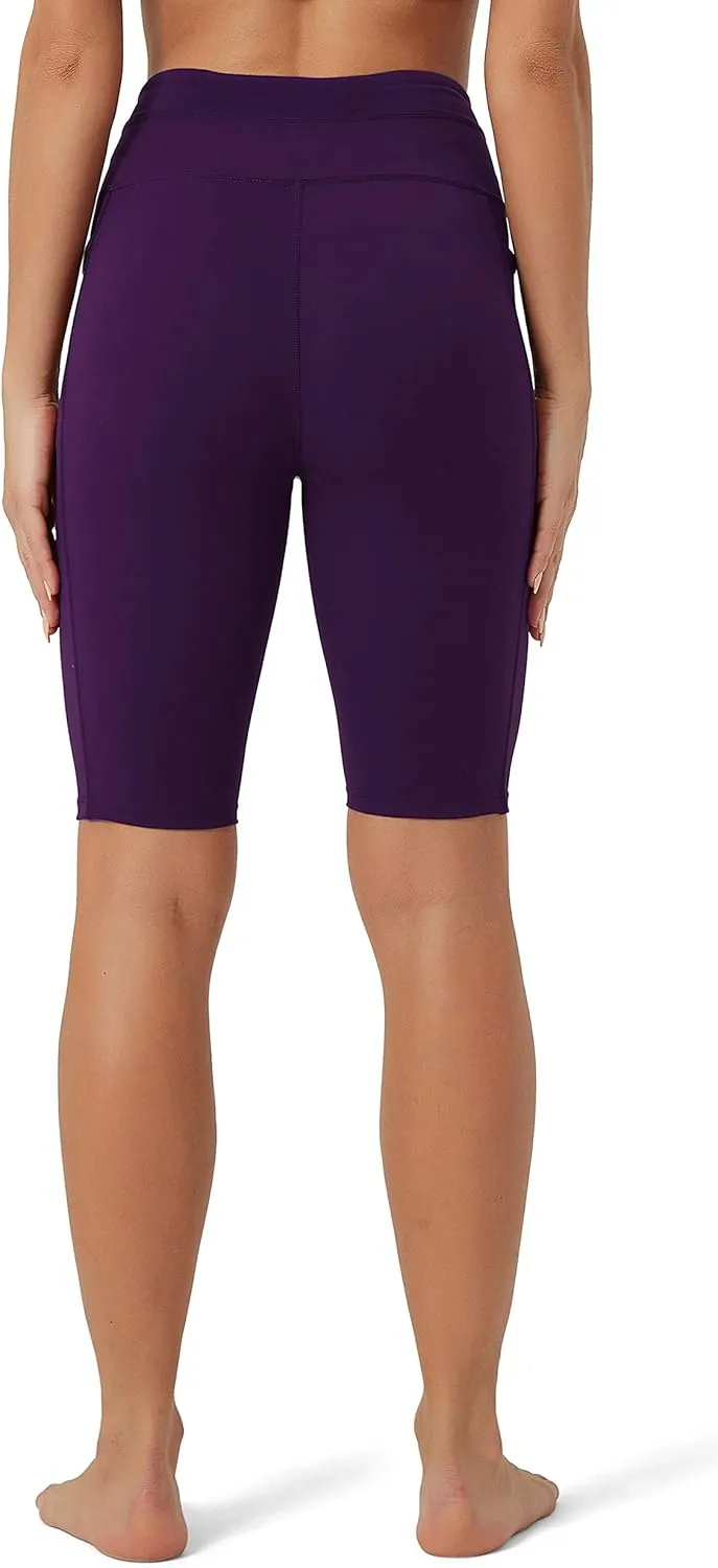 Rataves Womens Shorts 10" Workout Yoga Shorts with Pockets High Waisted Athletic Shorts Running Biker Shorts007