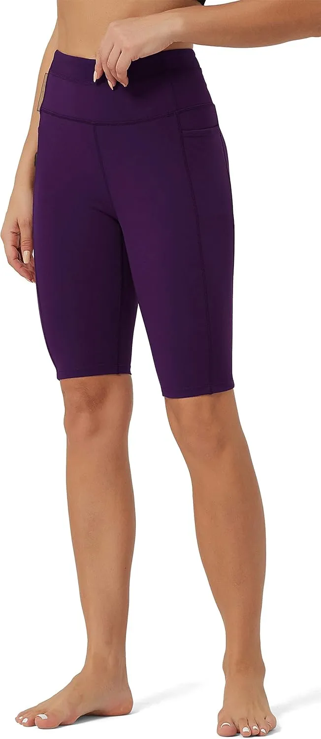 Rataves Womens Shorts 10" Workout Yoga Shorts with Pockets High Waisted Athletic Shorts Running Biker Shorts007