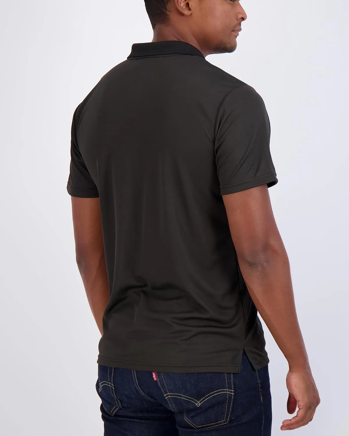 Real Essentials 3 Pack: Mens Short Sleeve Dry-Fit Collared Polo Shirt with Pocket - Active Casual (Available Big & Tall)