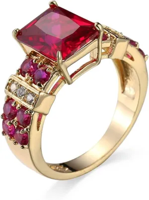 Ring Jewelry, Gold Wedding Ring Cubic Zirconia Simple Size Wedding Bands Decorations Boho Jewelry