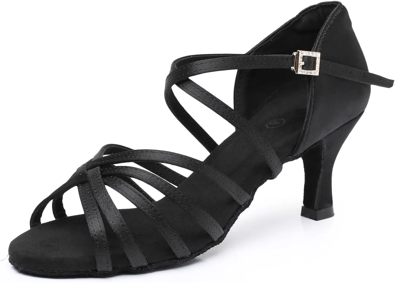 Rosefinch Women's Latin Dance Shoes Satin Professional Ballroom Salsa Practice Performance Wedding Dancing Shoes