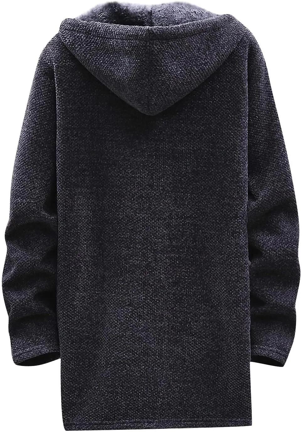 RTRDE Mens Coats Fall Winter Sweater Jackets Casual Knitted Cardigan Fleece Lined Full Zip Hooded Coat Long Jacket