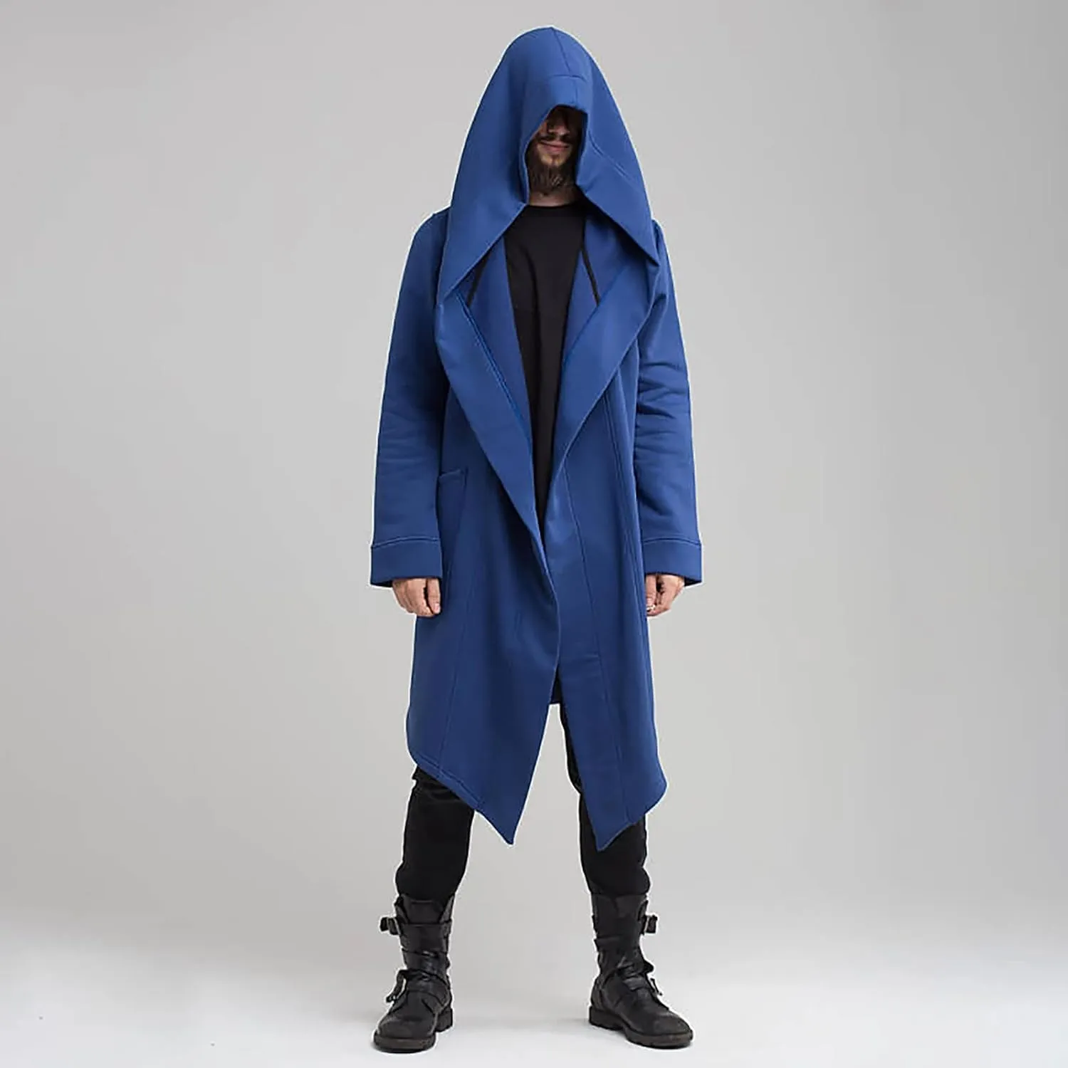 RTRDE Men's Trench & Rain Coats Slim Fit Hoodie Lightweight Coat Casual Long Jacket Cloak Hooded Cape Coats, XL-3XL