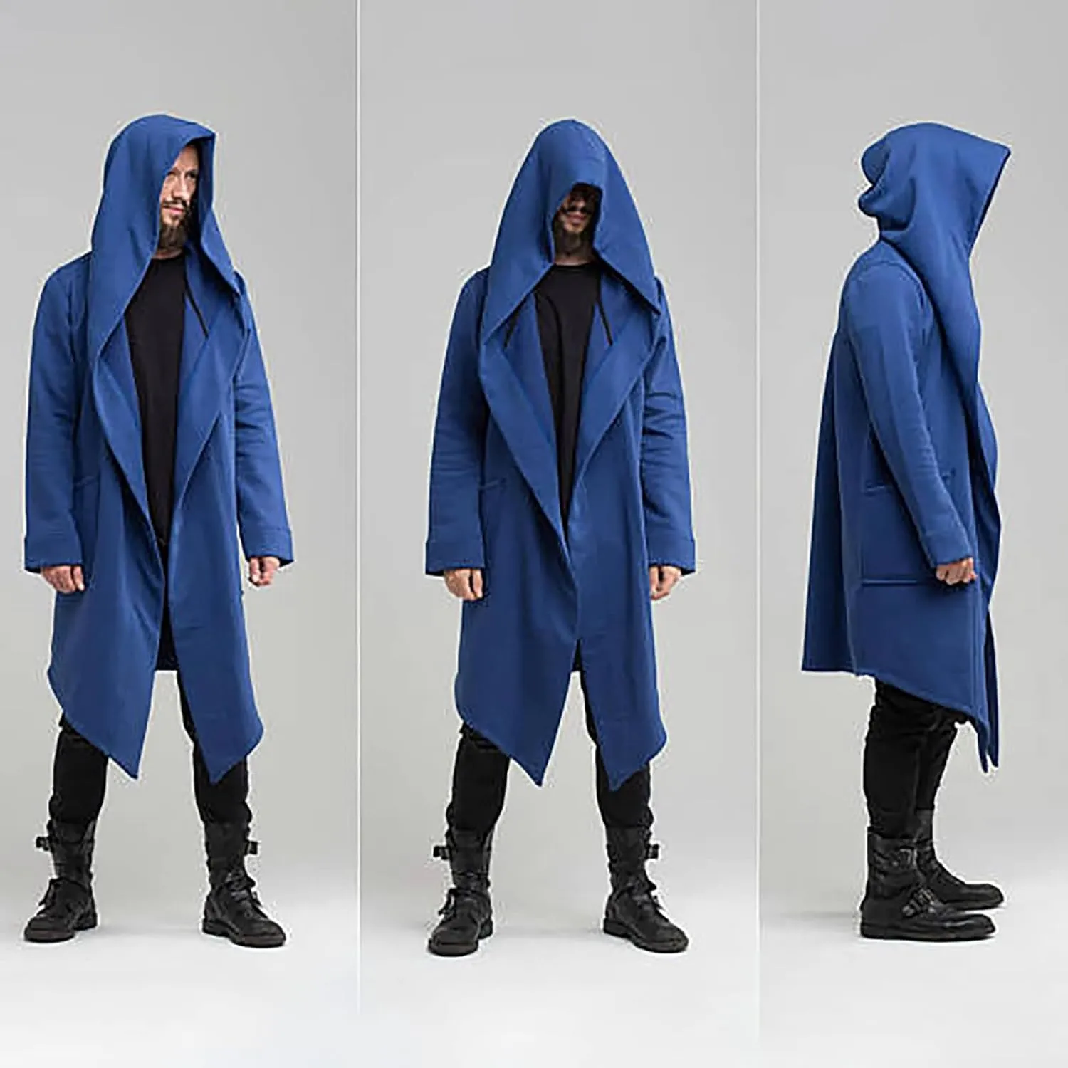 RTRDE Men's Trench & Rain Coats Slim Fit Hoodie Lightweight Coat Casual Long Jacket Cloak Hooded Cape Coats, XL-3XL