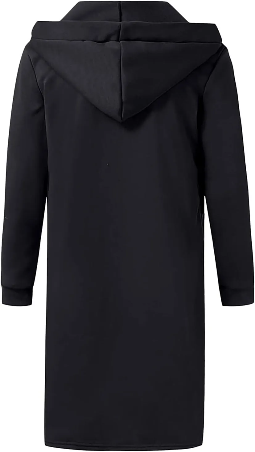 RTRDE Men's Trench & Rain Coats Slim Fit Hoodie Lightweight Coat Casual Long Jacket Cloak Hooded Cape Coats, XL-3XL