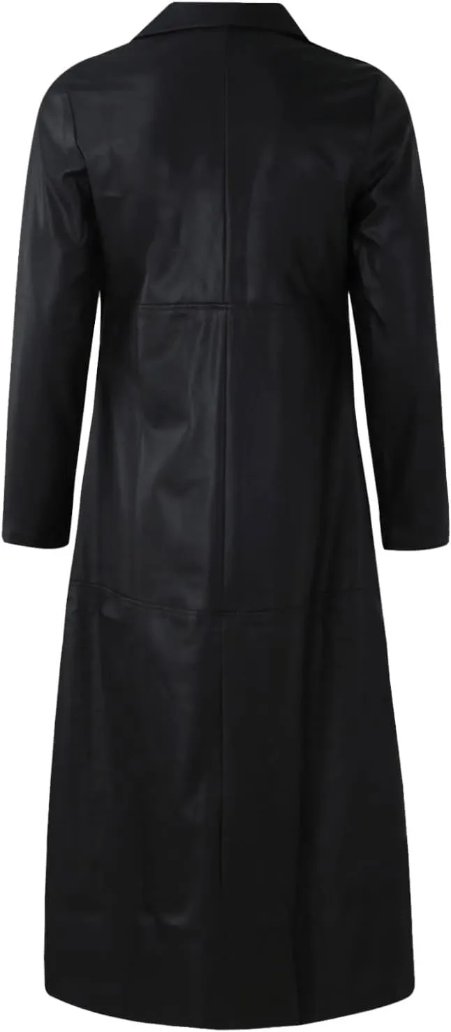 RTRDE Men's Winter Coats Trench Notched Collar Long Jacket Overcoat Double Breasted Pea Wih Pockets Coats, M-5XL