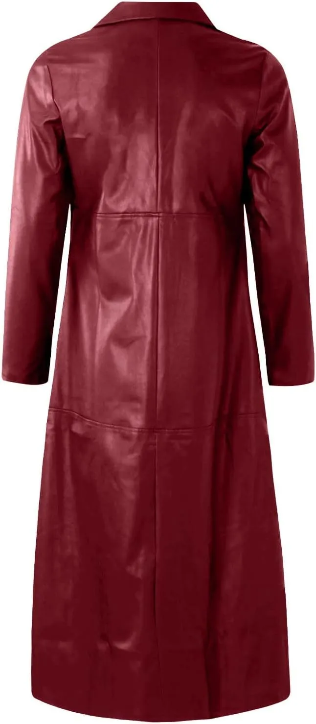 RTRDE Men's Winter Coats Trench Notched Collar Long Jacket Overcoat Double Breasted Pea Wih Pockets Coats, M-5XL